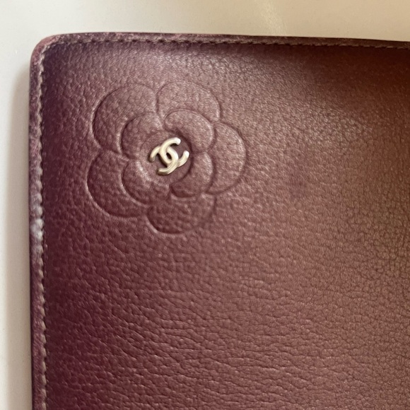 CHANEL Handbags - CHANEL Metallic Purple Leather Accessory